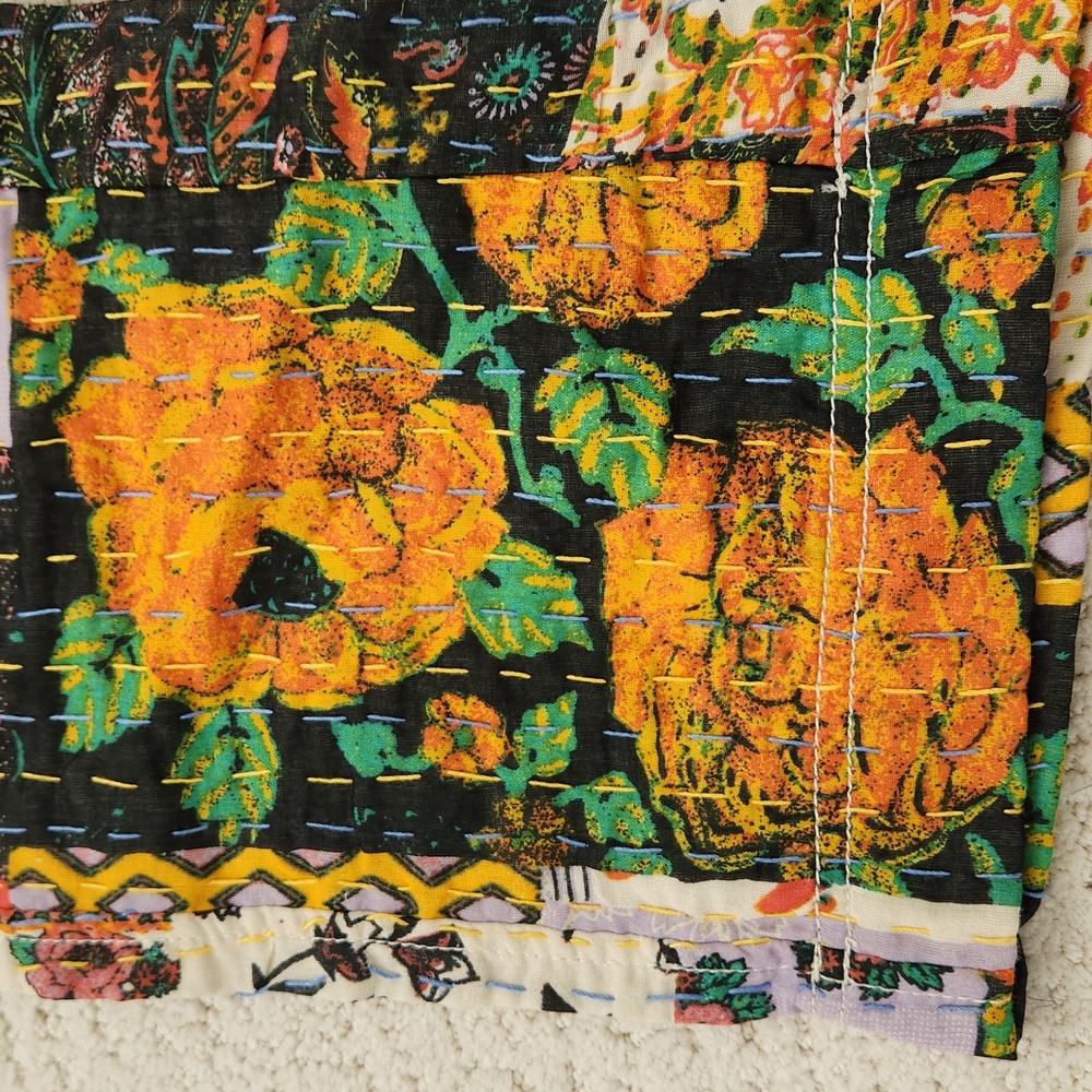 Free People Patchwork Multi-Color Straight Leg Tr… - image 10